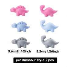 12/16Pcs 3D Diplodocus Stegosaurus Shaped Silicone Bead Mix Set, Cartoon Animal Silicone Focal Beads, For DIY Production Of Various Handicrafts Beaded Pen Keychain Pendant