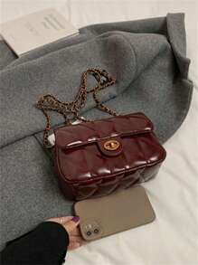Dedoo Bolso cuadrado pequeño rojo de cadena para el hombro y cruzado para mujer, nueva colección Nanfeng Chio2n Fancheng Red Maple