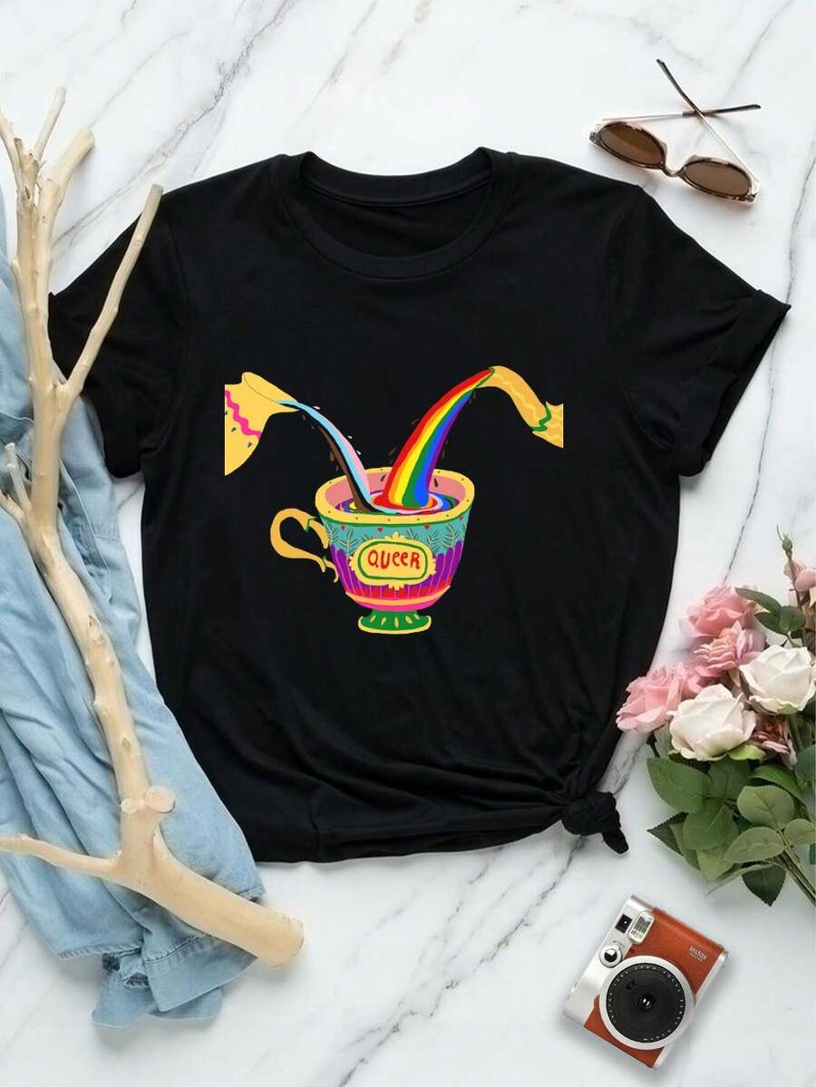 Lovers' LGBTQ+ Equality T-Shirts Colorful Liberty Women's Rights - Negro - Ver 1