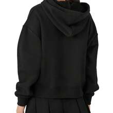 2025 Autumn Winter Kpop Stray Women's Hoodie Loose Fleece Women's Kawaii High Street Apparel Harajuku Fashion Sweatshirt - 黑色 - 查看 2