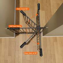 Puerta de seguridad para bebés extra ancha, extra ancha, extra alta, para escaleras, puertas, puertas de seguridad interiores de metal negro con tensión y montaje a presión, de 67 a 71,5 pulgadas - Negro - Ver 2