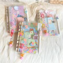 A5 Size Pink Girly Loose-Leaf Journal With Stickers, Transparent Diary Notebook, Schedule Planner