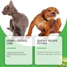 Crema antirugine per animali domestici, rinfrescante e riparativa per irritazioni cutanee di cani e gatti, crema nutriente a base di erbe per sollievo dal prurito. Ingredienti: olio di albero del tè, lithospermum, menta piperita, aloe vera, sophora