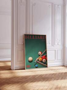 Decoración de Pascua, Cartel de lienzo con estampado retro de billares, Estampado de bola de billar verde, Decoración de dopamina, Arte de , Arte de lujo, Decoración extravagante, Arte de billar, Decoración de dinero, Decoración moderna para el hogar, Para sala de estar y dormitorio, Sin marco