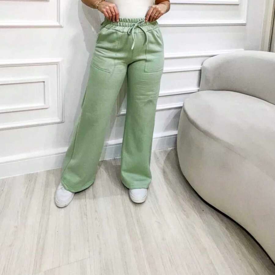 Sweatpants In Fleece Boutique Fashion - Comfort, Style And Sophistication! - verde menta - Ver 1