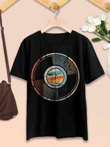 Valentine's Day 80s 90s Vintage Retro Analog Record T-Shirt For Ladies - Popular Gift
