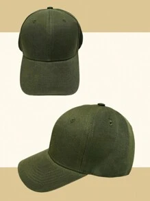 Men's Casual Pure Color Baseball Cap - Olive Oil - View 3