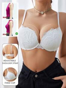 1 Stück Damen sexy, bequemer Spitzen BH, verstellbare Träger, formbar, perfekte Unterwäsche für den täglichen Gebrauch
