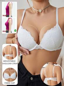 1 Stück Damen sexy, bequemer Spitzen BH, verstellbare Träger, formbar, perfekte Unterwäsche für den täglichen Gebrauch