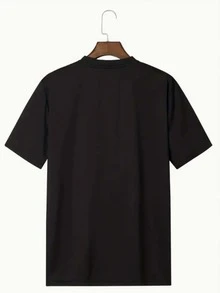 Camiseta con estampado divertido de fútbol para hombre (una pieza) Camiseta de algodón 100 % de 220 g de algodón pesado - Negro - Ver 2