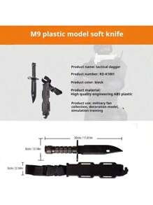 1 pieza Cuchillo de plástico suave para cosplay, material ABS seguro que no lastima, perfecto para fiestas, cumpleaños y como regalo