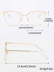 1pc New Color-Changing Metal Cat Eye Glasses, 2-In-1 Fashion Decor For Outdoor Indoor Wear - Beige - View 7