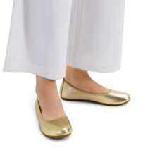 Women Round Toe Flats Casual Soft Bottom Foldable Ballet Flats  Comfortable Slip On Travel Vacation Office Wedding Shoes - Vàng - Xem 7
