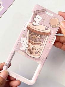 1 件卡通可爱熊和兔子图案卡夹银行信用卡公交卡照片等多功能各种卡片保护套带挂绳女士卡包