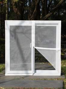 1 Pack Custom Size Zipper Window Screen – Insect, Mosquito, And Dust Proof Mesh, Easy To Open And Close, Simple Installation For Summer Use - White - View 2