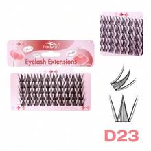 Fadvan 60pcs 5 Rows D 0.07 DIY D1-D29 Cluster Lash Segmented Extensions Invisible Natural Individual Eyelash Trilogy Foxed Large Capacity Mixed Tray Soft Lashes Supplies - Black - View 16