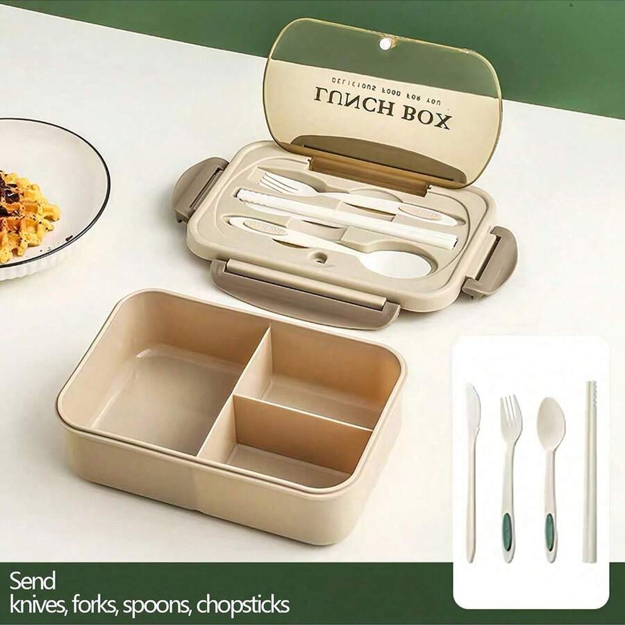 Caja de almuerzo Bento cuadrada y dividida a prueba de fugas - Apta para microondas y lavado a mano, perfecta para la escuela, la universidad y la preparación de comidas: accesorio organizador de cocina con estilo y varias opciones de color - Multicolor - Ver 1