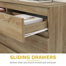 Commode With 6 Tiroirs, Armoire à Tiroirs, Meuble Rangement, Commode Chambre, Commode With Tiroirs, Ideal For The Salon, The Chambre à Coucher And The Office, 100x30x70 Cm (Sonoma) - 棕色 - 查看 5