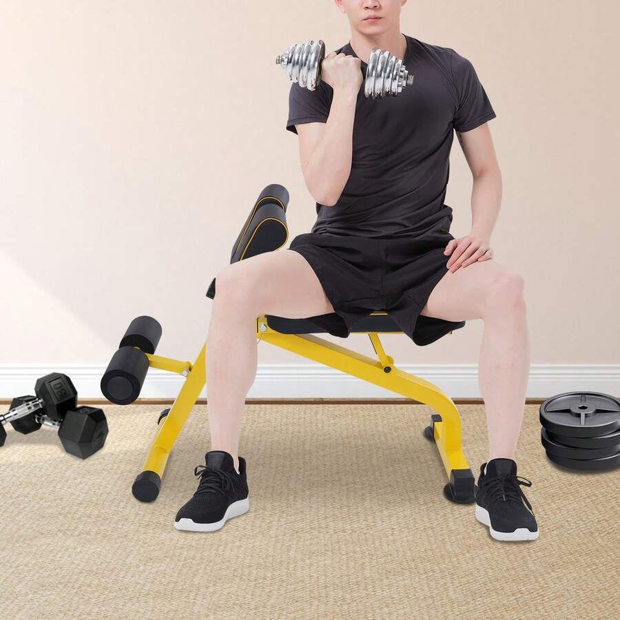 InSyoForeverEC Other Waist & Abdominal Boards, Fitness Benches - Negro+Amarillo - Ver 1