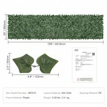 Ivy Privacy Fence, 39x98/158/198inch  59x98/118/158inch & 96x72inch  Artificial Green Wall Screen, Greenery Ivy Fence With Strengthened Joint, Faux Hedges Vine Leaf Decoration For Outdoor Garden, Yard, Balcony, Patio Decor - 39 x 158inch - 查看 7