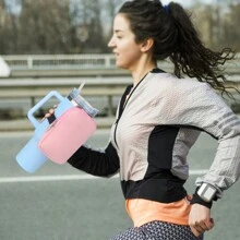 1 件 32/40 盎司氯丁橡胶隔热水瓶手提袋，带肩带的单肩包袖袋支架，带可调节肩带的氯丁橡胶瓶保护支架，适合大多数汽车杯架，隔热大容量手柄杯盖，适合徒步旅行露营， - 多色/多款式 - 查看 5