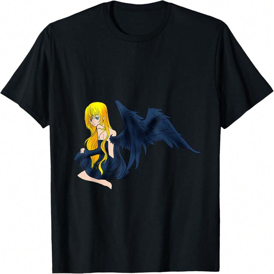 Angel Cute Anime Girl Sweet Guardian Y Wings Gift Idea T-Shirt.