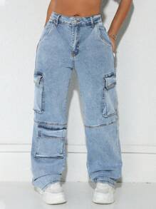 Denim de Trabalho com Abas e Stretch Estilo Cowgirl ICON Street