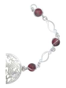 Butterfly Bracelet Flowers Natural Stone Quartz Silver 925