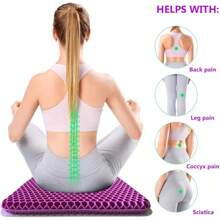 Large Gel Seat Cushion, Double Layer Egg Gel Cushion For Car Seat Office Wheelchair Chair, Breathable Chair Pads Help In Relieving Pressure Pain (Extra Large, Violet) - 紫色 - 查看 5