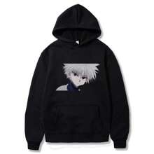 Anime Yuta Okkotsu Manga Hoodies Casual Men Women Unisex Cartoon Black Tops Clothes Sweatshirt - 黑色 - 查看 1