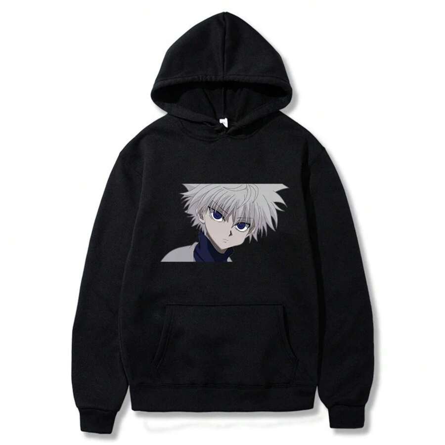 Anime Yuta Okkotsu Manga Hoodies Casual Men Women Unisex Cartoon Black Tops Clothes Sweatshirt - 黑色 - 查看 1