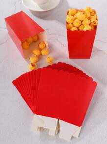 10/24 件红色食品盒、薯条盒、爆米花杯、爆米花桶、生日派对装饰和家庭电影之夜零食盒，适用于午餐盒、面包店面包、汉堡餐厅 - 大紅色 - 查看 5