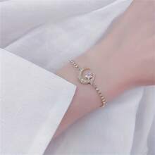 1pc Women's Fashionable Luxury Imitation Crystal Star & Moon Bracelet, Daily Accessory Anniversary Jewelry Gift