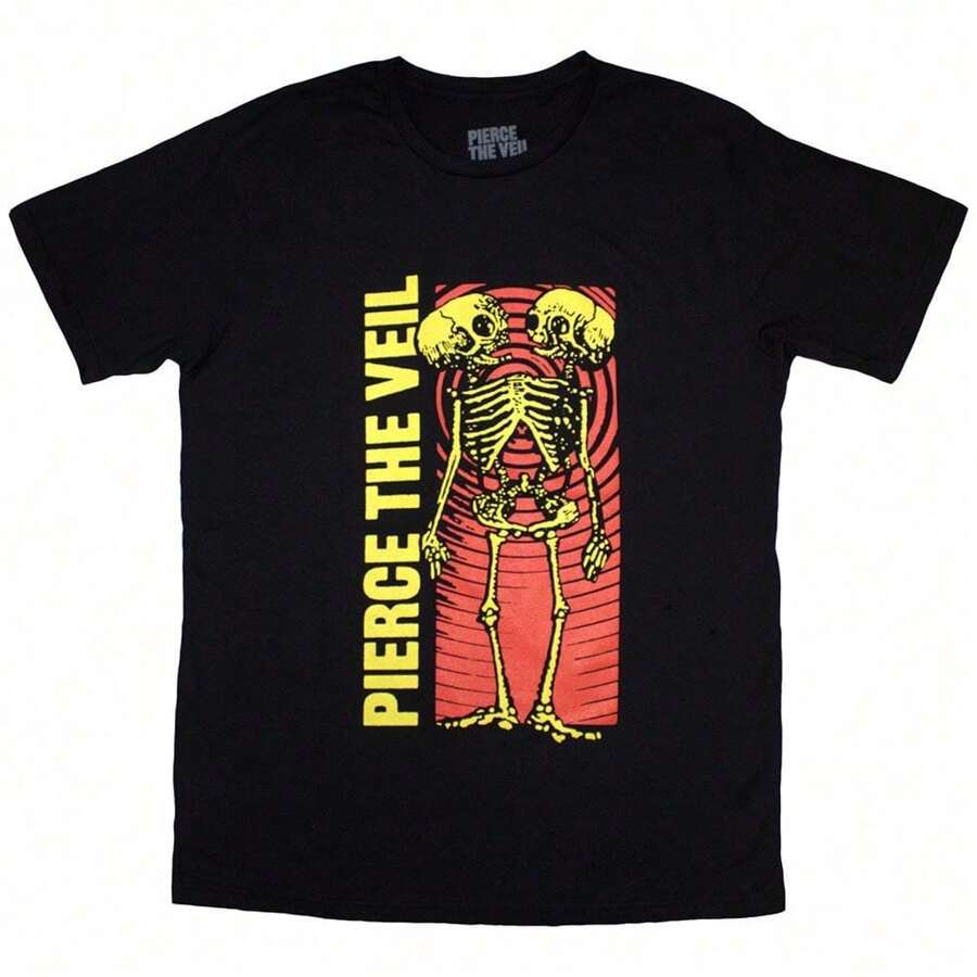Pierce The Veil | Official Band T-Shirt | Wavy Skeleton | SHIPPED IN 24 HOURS - Black - View 1