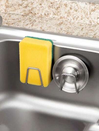 1/2/5 piezas Soporte para esponja del fregadero de la cocina, estante colgante para cepillo de platos de acero inoxidable, soporte adhesivo fuerte para esponja pequeña, estante de almacenamiento de esponjas y cepillos, adecuado para cepillos de cocina, trapos, esponjas, guantes, recubrimiento antioxidante, organizador del fregadero de la cocina de alta calidad, resistente al óxido e impermeable, de secado rápido, gran regalo para el Día de la Madre, Año Nuevo, Día de San Valentín.
