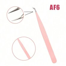 FADVAN Fadvan 1 Pc Eyelash Tweezers Extension Pink Stainless Steel Superhard Tweezers With Fiber Tips High Precision Anti-Static Tweezers