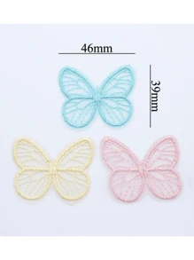 20 Pcs 46x39mm Patches Bordados De Malha Borboleta Requintado Para DIY Headwear Grampos De Cabelo Decoração Roupas Chapéu Acessórios