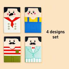 4pcs Cartoon Figure Graphic Eraser, Cartoon Cute Pencil Eraser For School Student Back To School