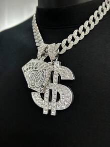 Gorący styl sprzedaży hip-hop pełny stras szczęśliwy poker dolar wygrywający kombinacja wisiorek męski łańcuch - Szczęśliwy dolar hip-hopu - Zobacz 5