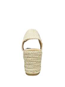 Sandales espadrilles pour femmes, espadrilles avec bride de cheville, sandales plates pour femmes, semelle en esparto - Bleu azur - Voir 8