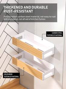 1/2 Pcs White Magnetic Spice Rack - No Drill Needed, Refrigerator & Microwave Side Storage Rack - Ideal For Kitchen Organization And Storage, Kitchen Utensil Holder - Multicolor - View 6