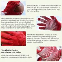 Guantes de receptor deportivo, guantes de fútbol americano para jóvenes y adultos - Transpirable-Rojo - Ver 6