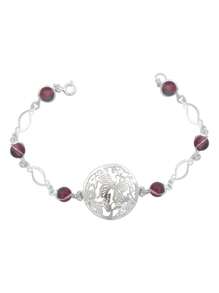 Butterfly Bracelet Flowers Natural Stone Quartz Silver 925