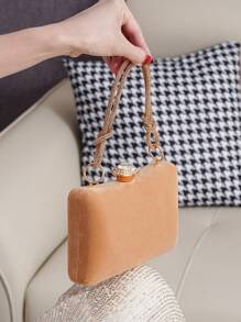 女士复古优雅晚宴手提包，水晶装饰手拿包，适合参加派对、生日和活动，时尚正式配饰，搭配连衣裙 - 棕色 - 查看 3