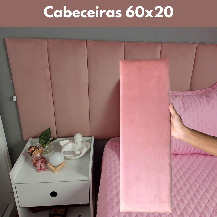 Headboard For Single Box Bed 60x20 Modular Kit 5 Upholstered Pieces - Rusty Rose - View 1
