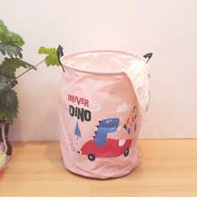 1PC Foldable Clothes Quilt Blanket Storage Bucket Cartoon Cute Canvas Storage Laundry Basket With Portable