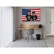 TIMIBUGER 杰克和约翰尼旗帜 3*5 英尺带黄铜索环 杰克和约翰尼挂毯趣味挂毯横幅房间装饰 - 黑色 - 查看 2