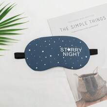 1 pieza Nueva máscara de dormir con diseño de estrella de dibujos animados linda, cubierta para los ojos transpirable de calor/frío sin luz unisex