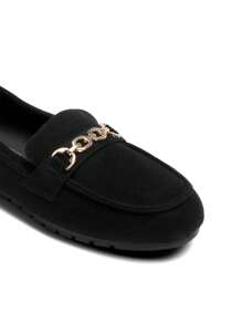 Women Suede Loafers Flats Slip On Lightweight Arch Support Work Shoes With Chic Metal Detail Comfortable Walking Casual Versatile Loafers - 黑色 - 查看 11