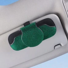 Un support de lunettes de voiture en PU avec strass, étui à lunettes de soleil , accessoires d'intérieur pour véhicules General Motors
